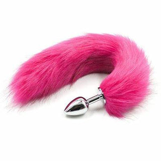 PLUG ANAL DE ACERO COLA DE ZORRO FUCSIA TALLA S