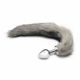 PLUG ANAL DE ACERO COLA DE ZORRO GRIS TALLA S