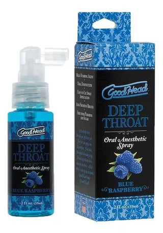 SPRAY SEXO ORAL ANTIARCADA GOOD HEAD SABOR FRAMBUESA AZUL 59 ML.