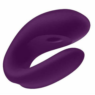 VIBRADOR PARA PAREJAS CON APP SATISFYER DOUBLE JOY MORADO.