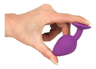 PLUG ANAL DE SILICONA MORADO CON JOYA MORADO TALLA S