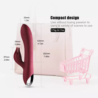 VIBRADOR RECARGABLE CON ESTIMULADOR DE CLITORIS HIBISCO.