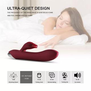 VIBRADOR RECARGABLE CON ESTIMULADOR DE CLITORIS HIBISCO.