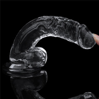 DILDO CON TESTICULOS DE PVC JELLY TRANSPARENTE 15 CM